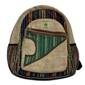 Bohemian Hemp Backpack Women Tribal Striped Casual‎ Travel Bag